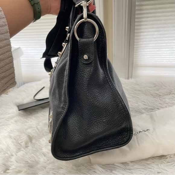 Balenciaga City Classic Metallic Edge Black Leather Hand/Shoulder Bag Medium - Picture 11 of 14